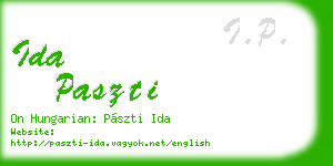 ida paszti business card